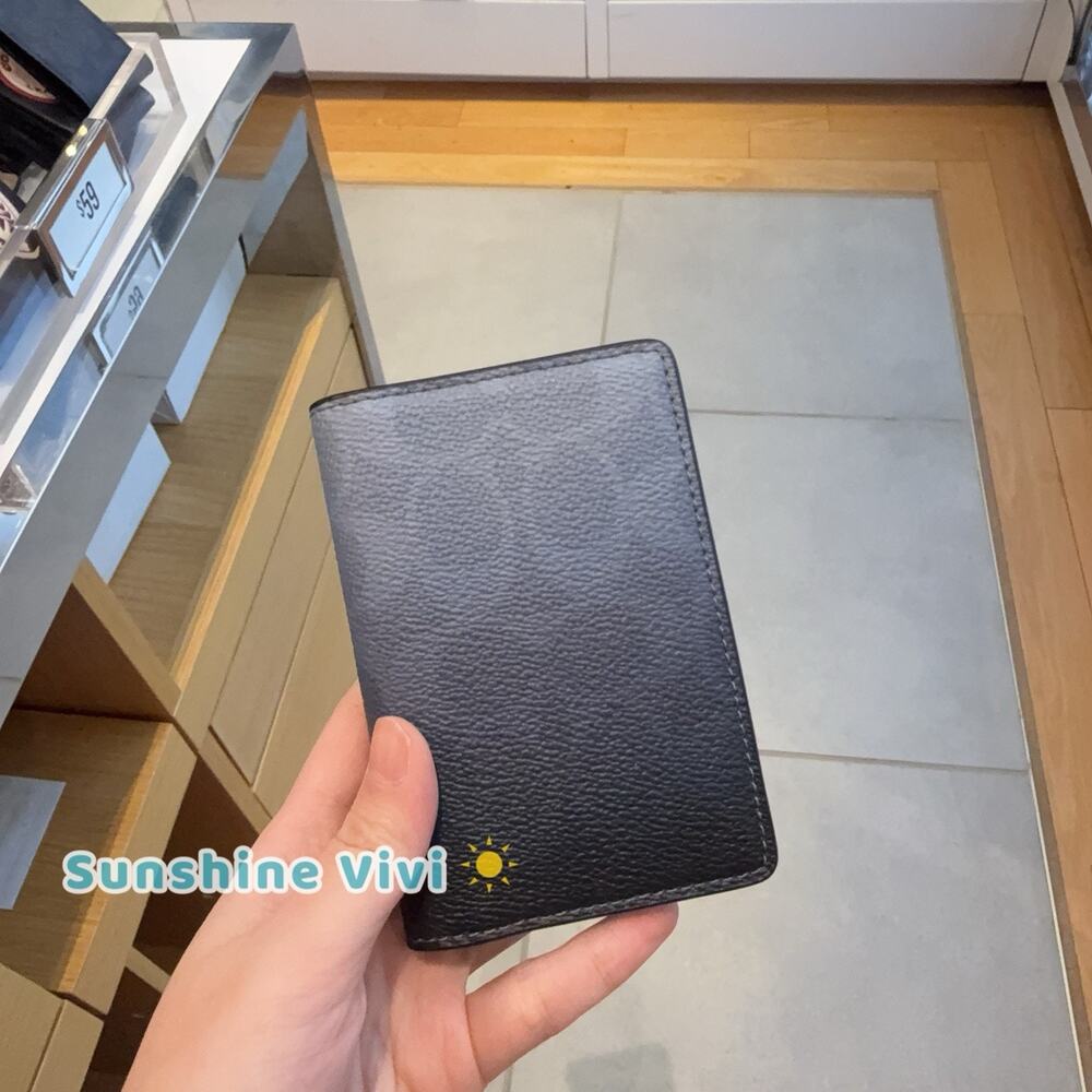 NWT Coach Id Card Wallet In Ombre Signature Canvas blue cec42